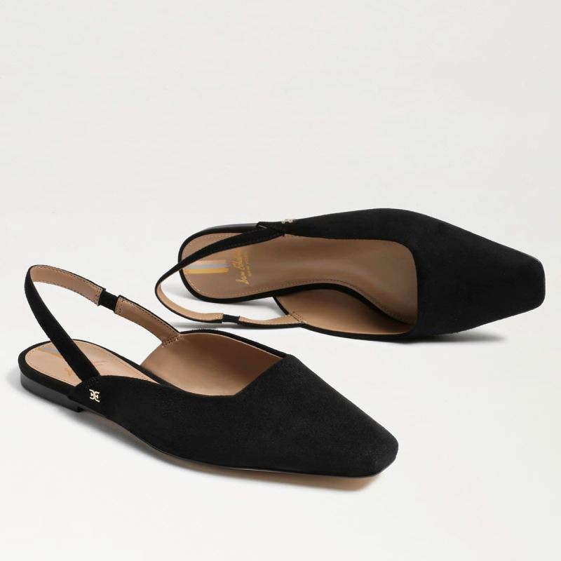 Sam Edelman Connell Slingback Flat-Black Suede