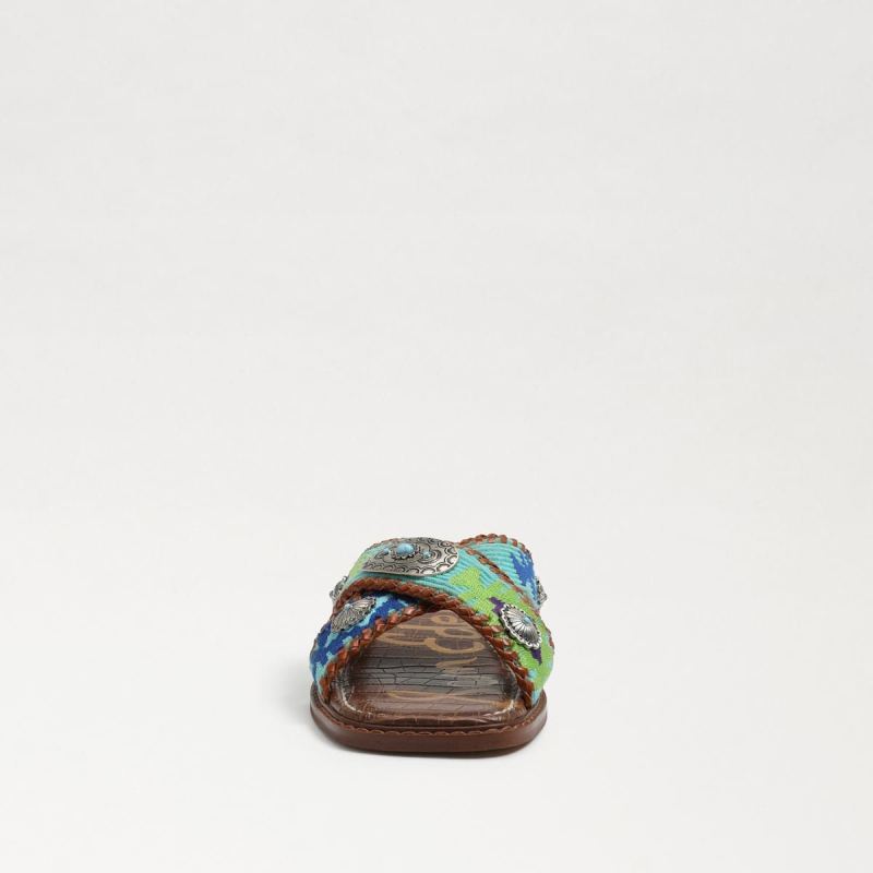 Sam Edelman Hagen Slide Sandal-Turquoise Multi