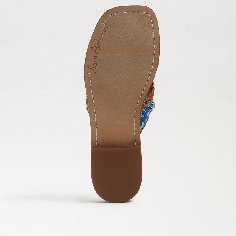 Sam Edelman Hagen Slide Sandal-Turquoise Multi