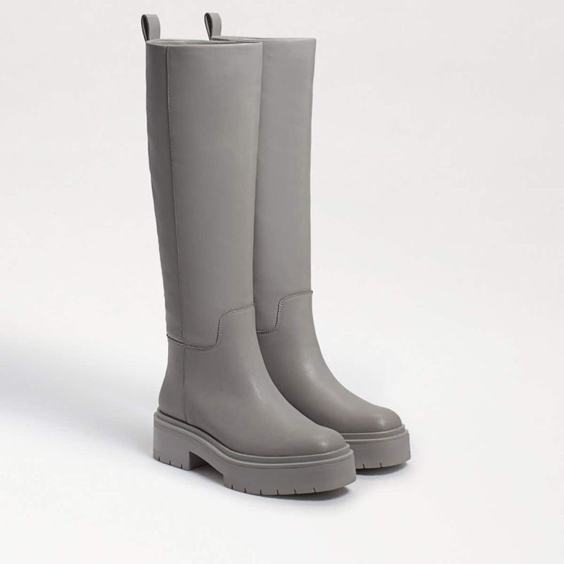 Sam Edelman Larina Tall Boot-Pebble Grey Leather - Click Image to Close