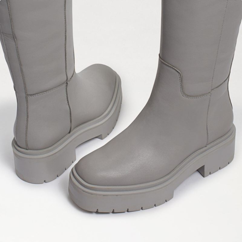 Sam Edelman Larina Tall Boot-Pebble Grey Leather