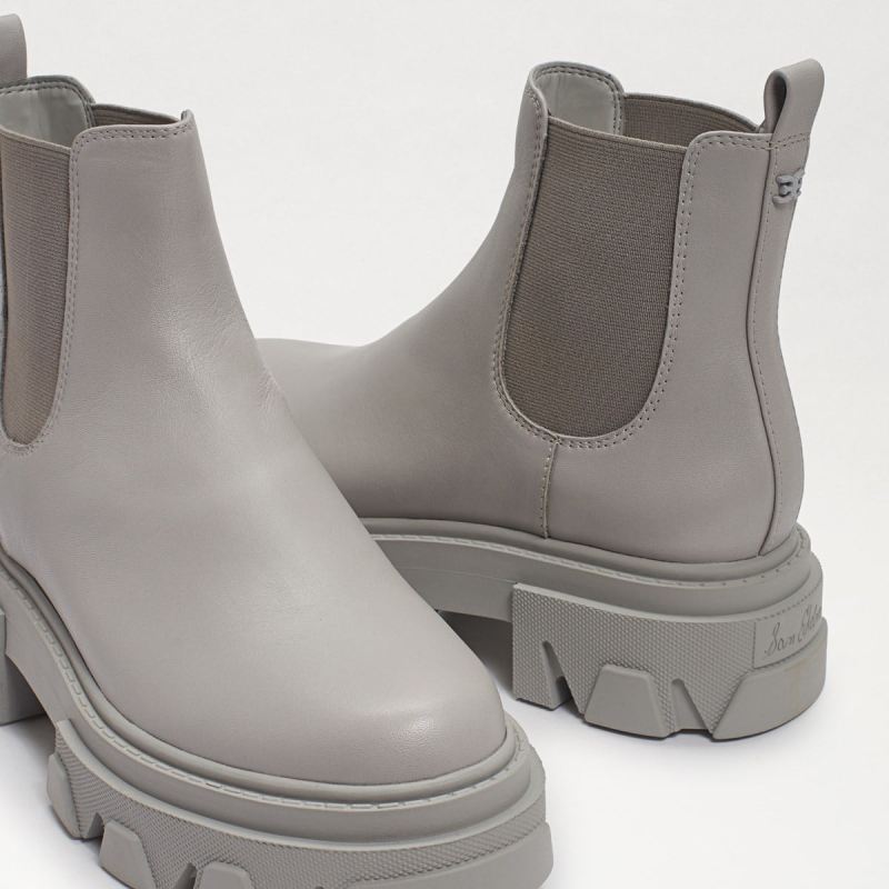 Sam Edelman Daelyn Chunky Sole Short Boot-Pebble Grey Leather