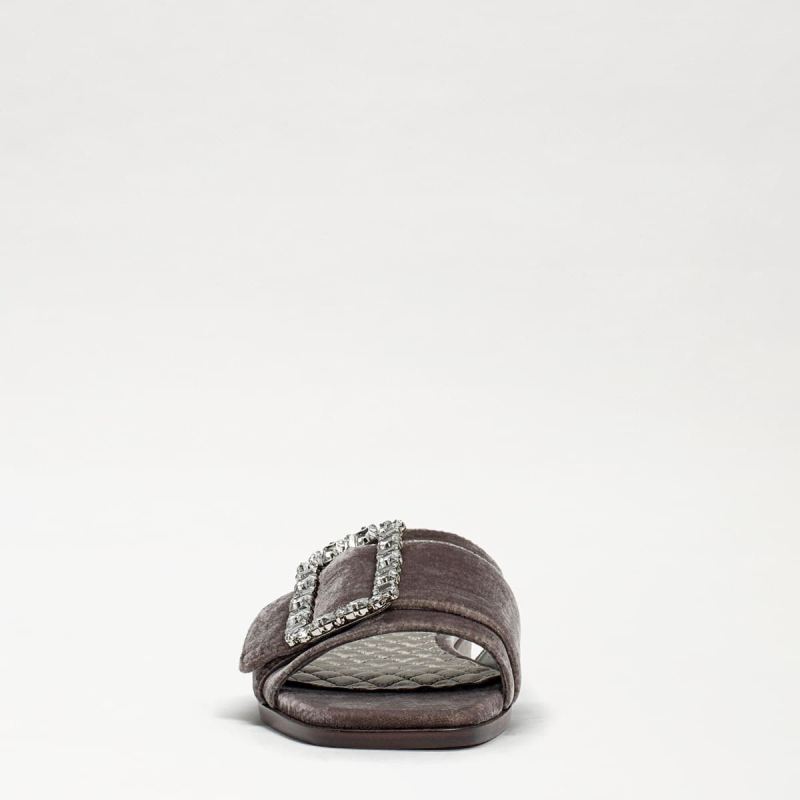 Sam Edelman Inez Slide Sandal-Light Grey Velvet