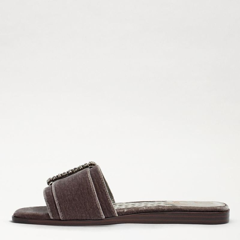 Sam Edelman Inez Slide Sandal-Light Grey Velvet