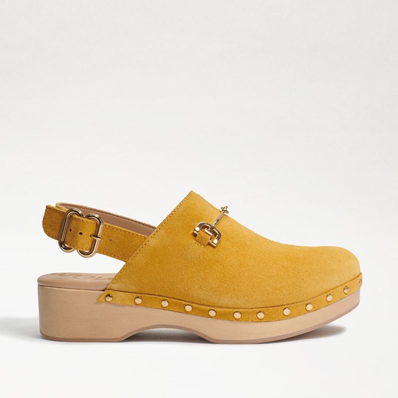 Sam Edelman Hilda Bit Sling Back Clog-Mustard Suede