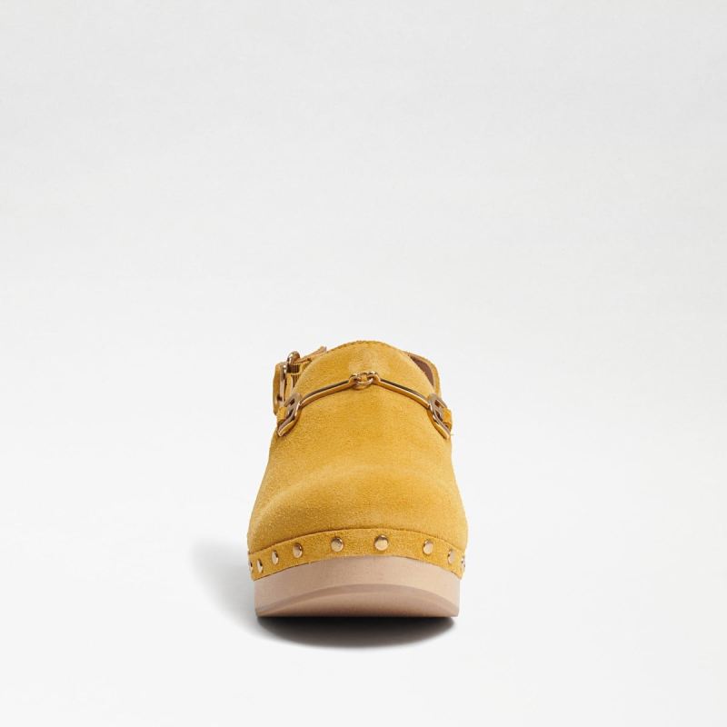 Sam Edelman Hilda Bit Sling Back Clog-Mustard Suede