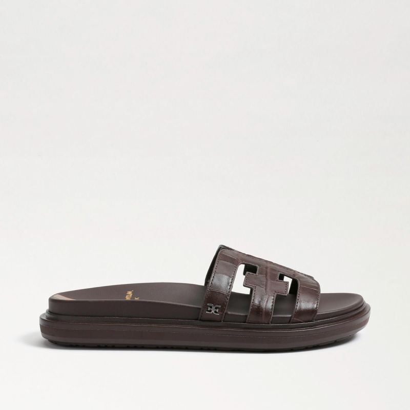 Sam Edelman Valeri Slide Sandal-Dark Mahogany Croc
