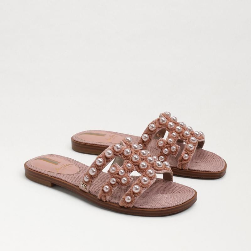 Sam Edelman Bay Pearl Slide Sandal-Misty Rose Linen