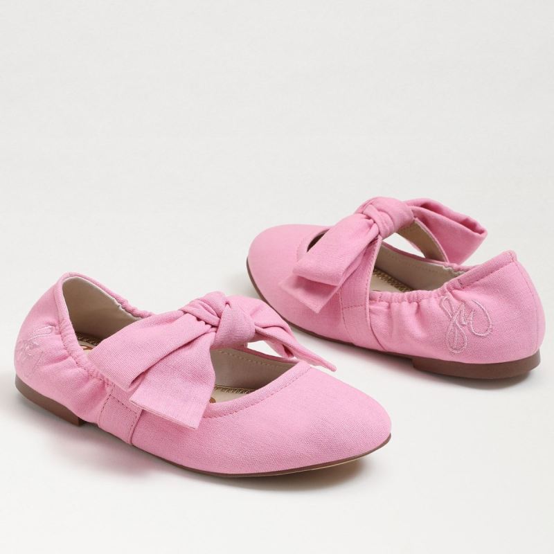 Sam Edelman Felicity Kids Ballet Flat-Bubble Gum Linen