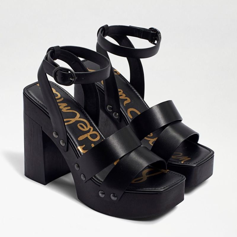 Sam Edelman Rosalind Platform Heeled Sandal-Black Leather