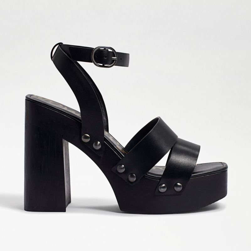 Sam Edelman Rosalind Platform Heeled Sandal-Black Leather