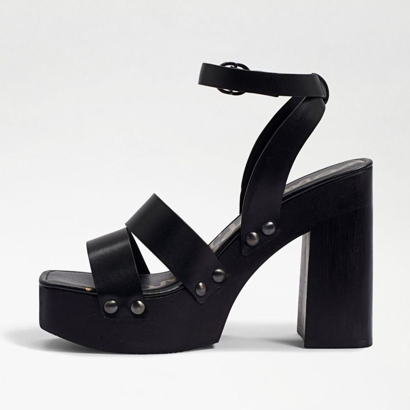 Sam Edelman Rosalind Platform Heeled Sandal-Black Leather