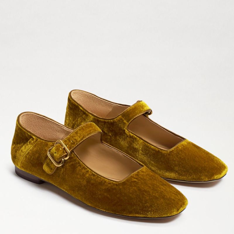 Sam Edelman Michaela Mary Jane Flat-Rust Velvet Sam Edelman Michaela Mary Jane Flat-Rust Velvet