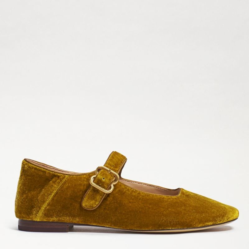 Sam Edelman Michaela Mary Jane Flat-Rust Velvet