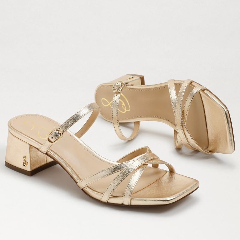 Sam Edelman Rachelle Block Heel-Gold Leaf