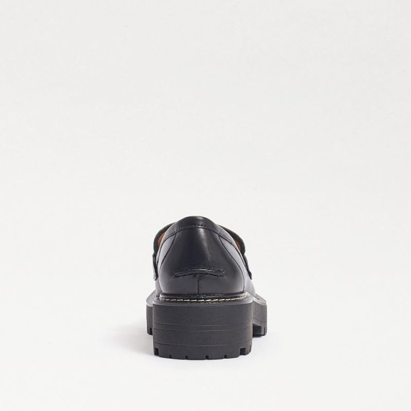Sam Edelman Laurs Lug Sole Loafer-Black/Bright White Leather