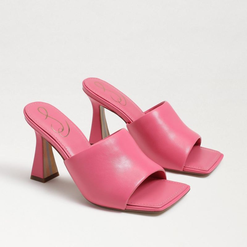 Sam Edelman Carmen Mule Heel Sandal-Carmine Rose Leather