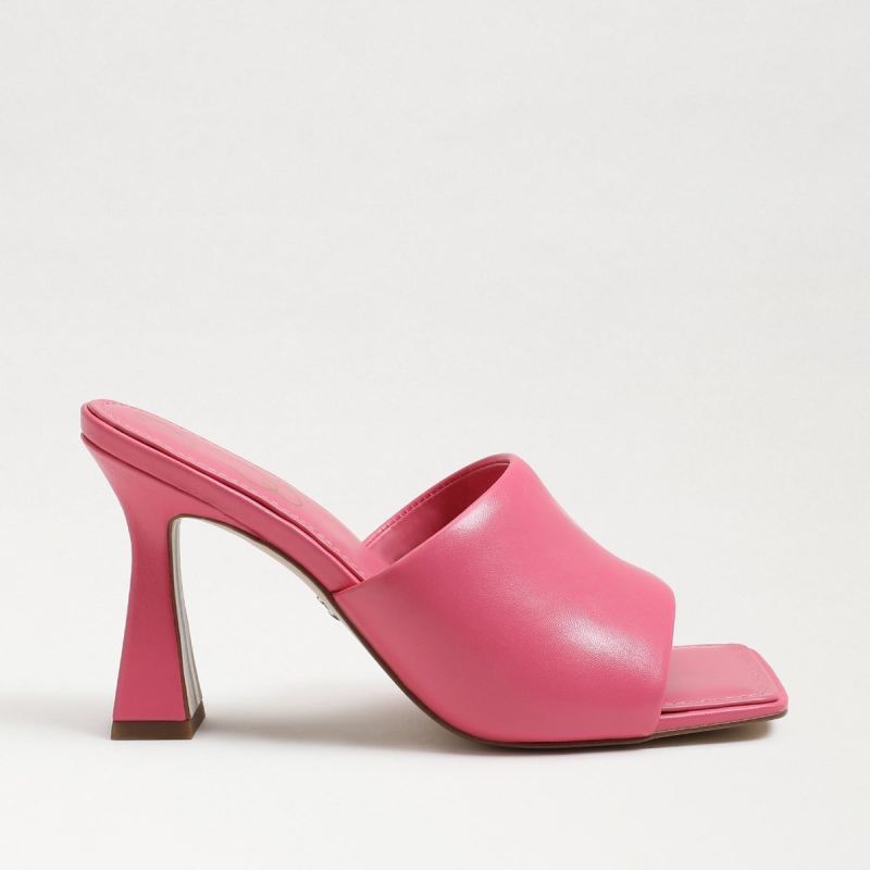 Sam Edelman Carmen Mule Heel Sandal-Carmine Rose Leather