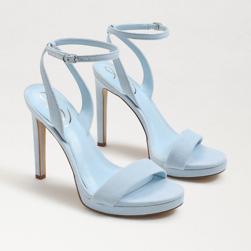 Sam Edelman Jade Ankle Strap Heel-Riviera Blue Suede - Click Image to Close