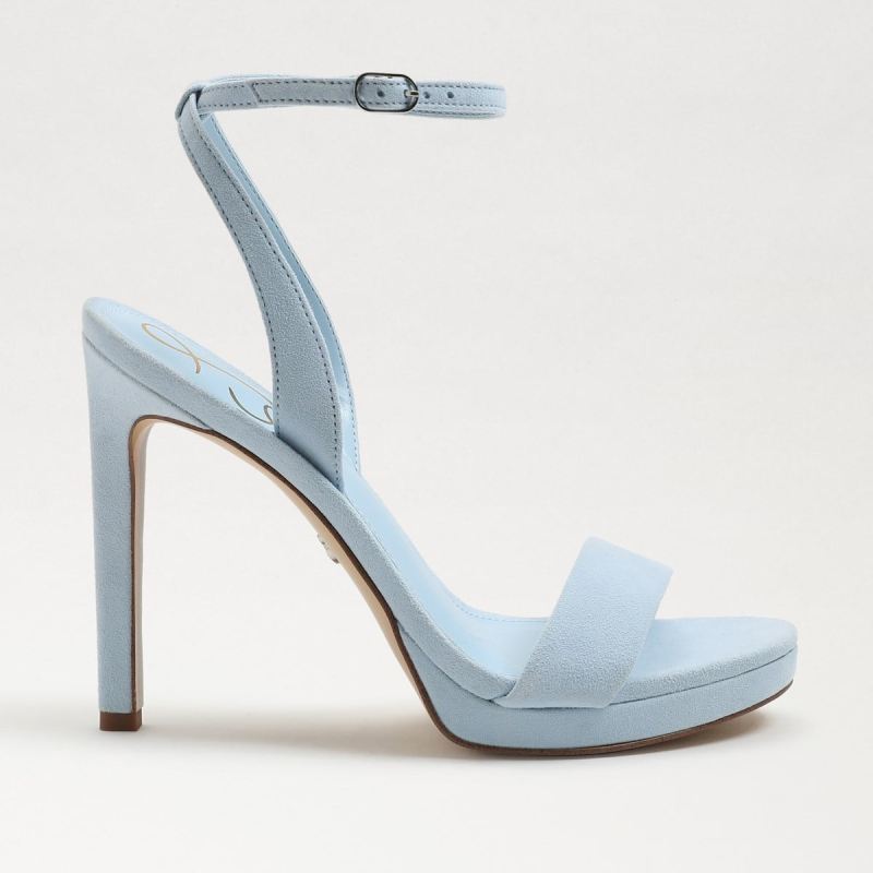 Sam Edelman Jade Ankle Strap Heel-Riviera Blue Suede