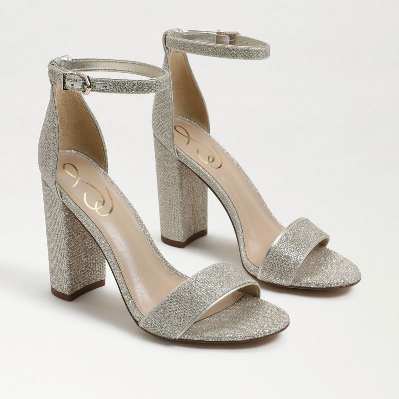 Sam Edelman Yaro Block Heel Sandal-Light Gold Mesh Sam Edelman Yaro Block Heel Sandal-Light Gold Mesh
