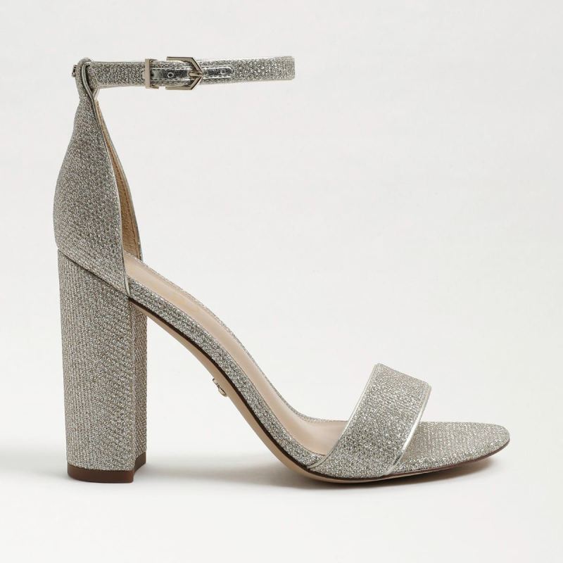 Sam Edelman Yaro Block Heel Sandal-Light Gold Mesh