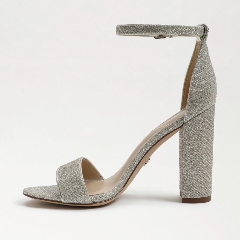 Sam Edelman Yaro Block Heel Sandal-Light Gold Mesh