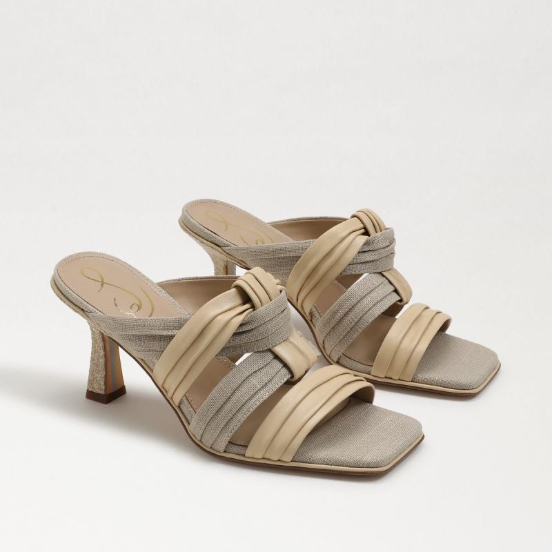 Sam Edelman Karsten Strappy Mule-Ivory Linen/Leather