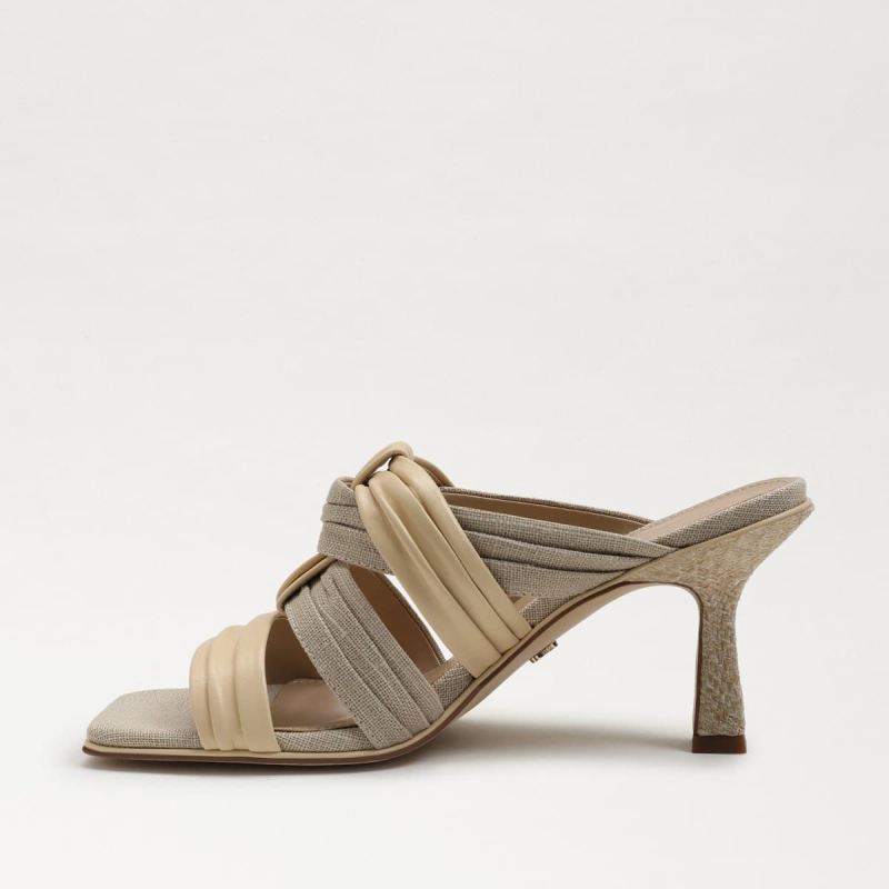 Sam Edelman Karsten Strappy Mule-Ivory Linen/Leather