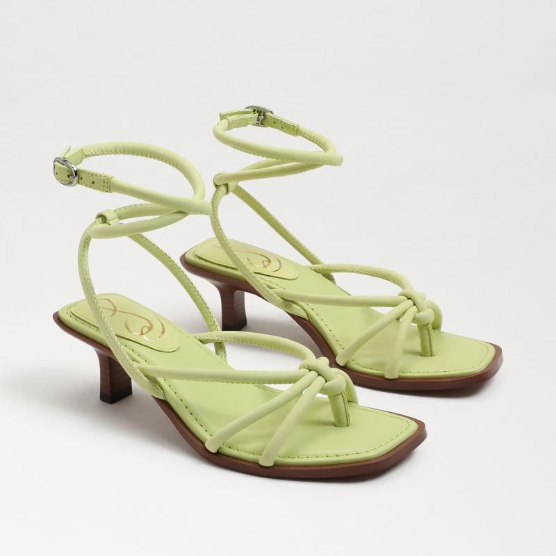 Sam Edelman Dia Strappy Kitten Heel-Kiwi Leather