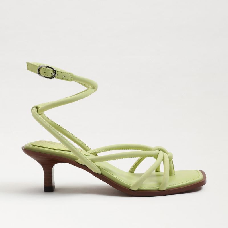 Sam Edelman Dia Strappy Kitten Heel-Kiwi Leather