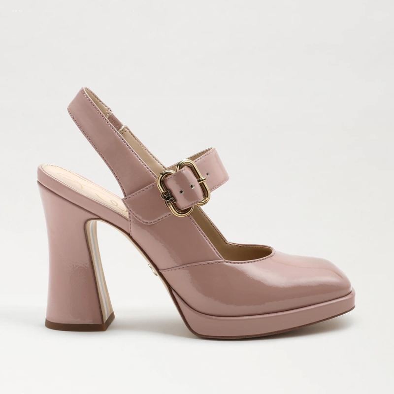 Sam Edelman Jildie Mary Jane Sling Back Heel-Cedar Pink Patent