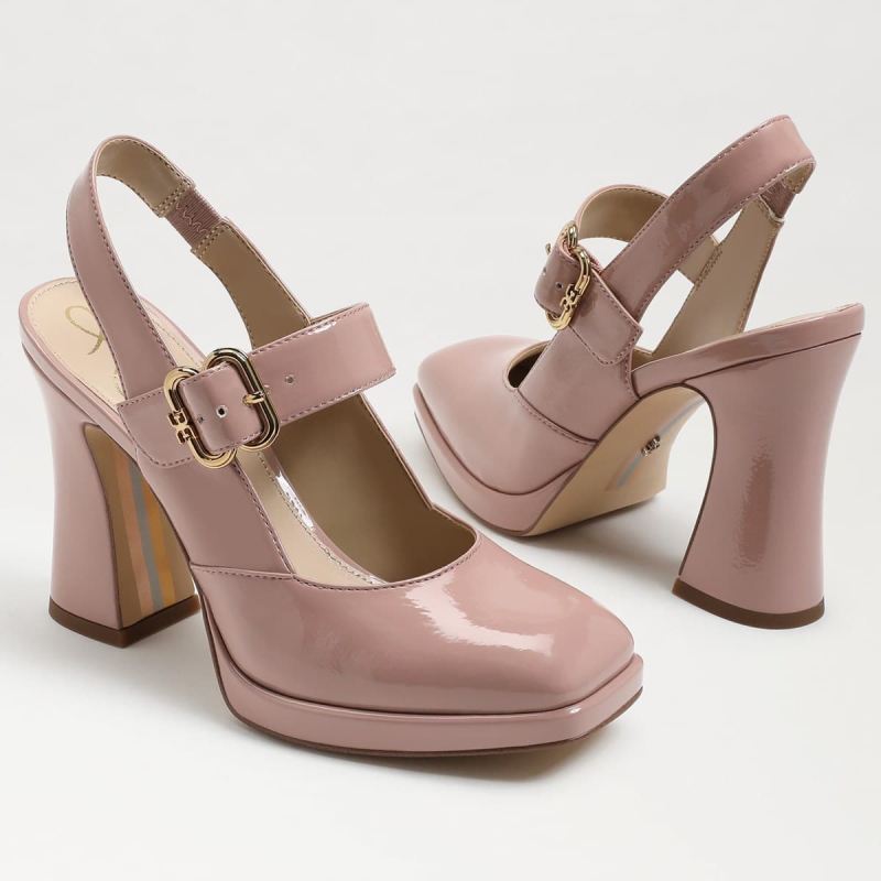 Sam Edelman Jildie Mary Jane Sling Back Heel-Cedar Pink Patent