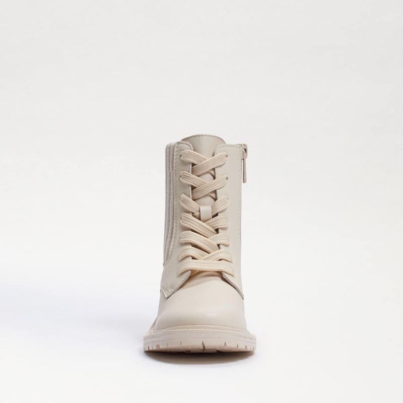 Sam Edelman Lydell Kids Combat Boot-Modern Ivory Leather