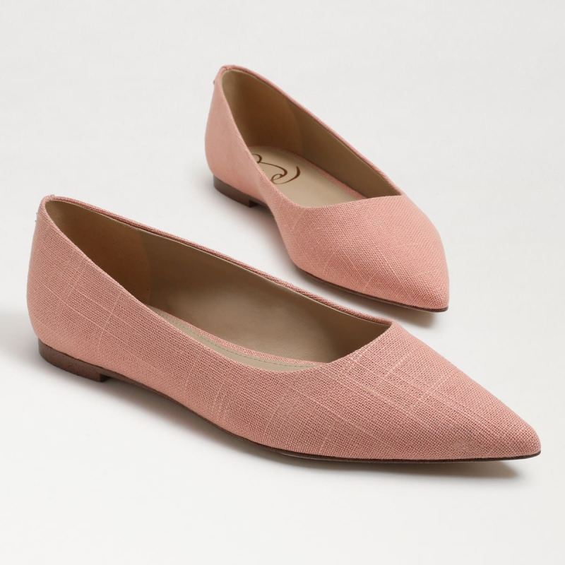 Sam Edelman Wanda Pointed Toe Flat-Canyon Clay Linen