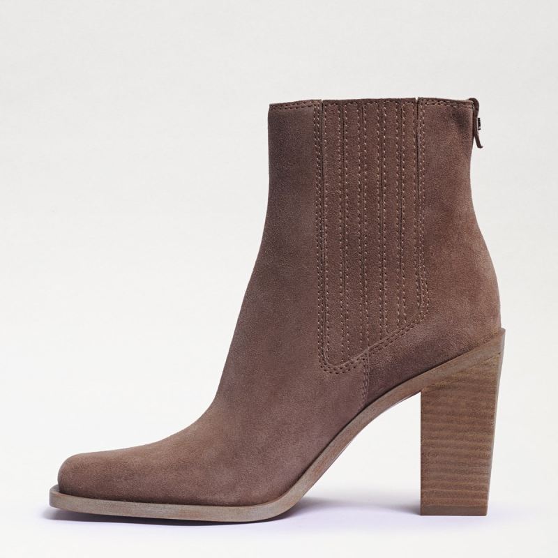 Sam Edelman Emalia Ankle Bootie-Deep Taupe Suede