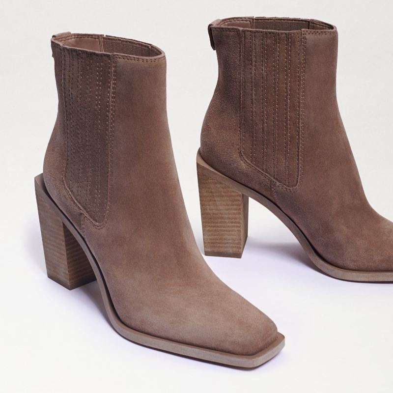 Sam Edelman Emalia Ankle Bootie-Deep Taupe Suede