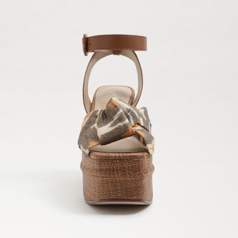 Sam Edelman Theresa Platform Block Heel-Soft Grey Ikat Linen