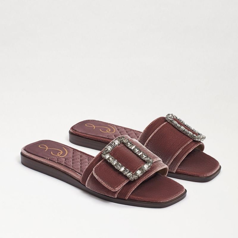 Sam Edelman Inez Slide Sandal-Mauve Velvet Sam Edelman Inez Slide Sandal-Mauve Velvet