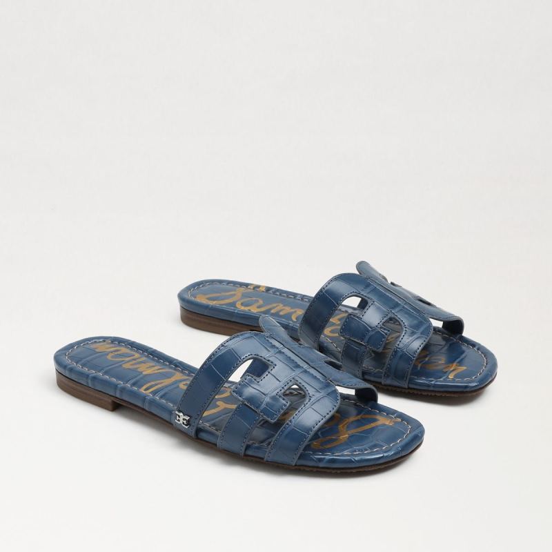 Sam Edelman Bay Slide Sandal-Deep Capsian Blue Croc - Click Image to Close