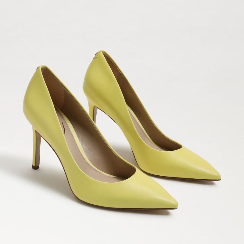 Sam Edelman Hazel Pointed Toe Heel-Butter Yellow Leather - Click Image to Close