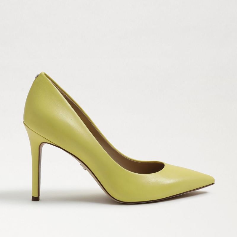 Sam Edelman Hazel Pointed Toe Heel-Butter Yellow Leather