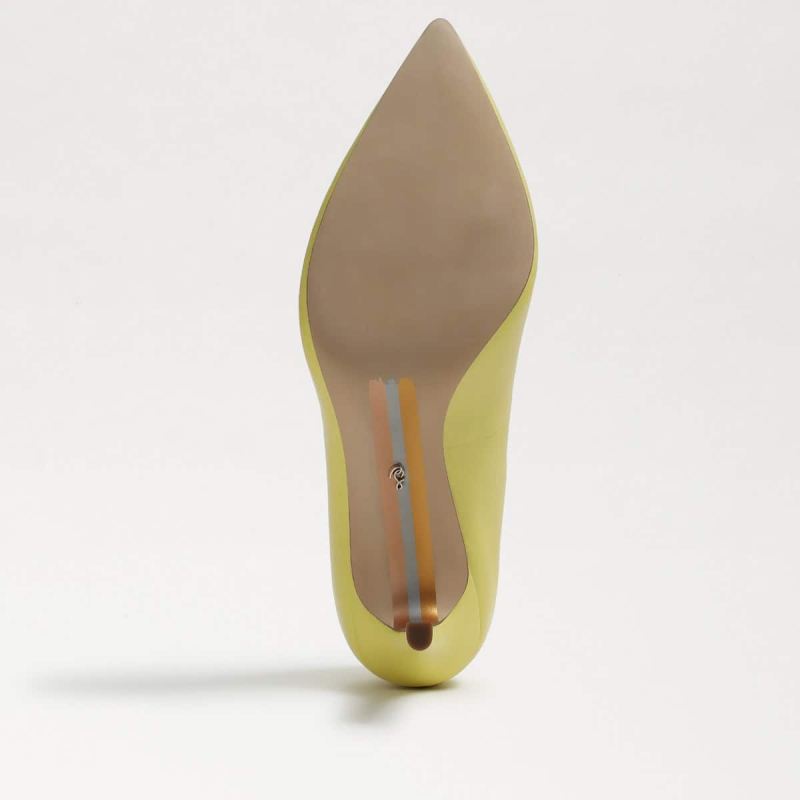 Sam Edelman Hazel Pointed Toe Heel-Butter Yellow Leather