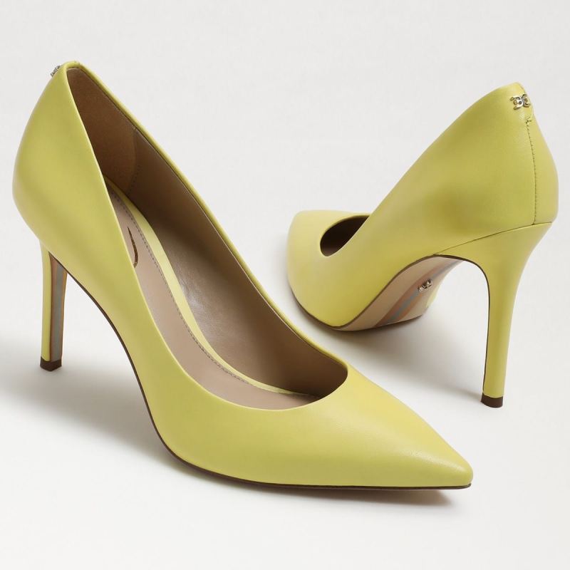 Sam Edelman Hazel Pointed Toe Heel-Butter Yellow Leather