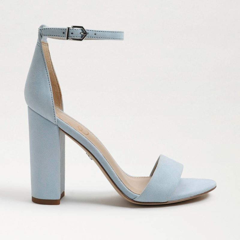 Sam Edelman Yaro Block Heel Sandal-Riviera Blue Suede