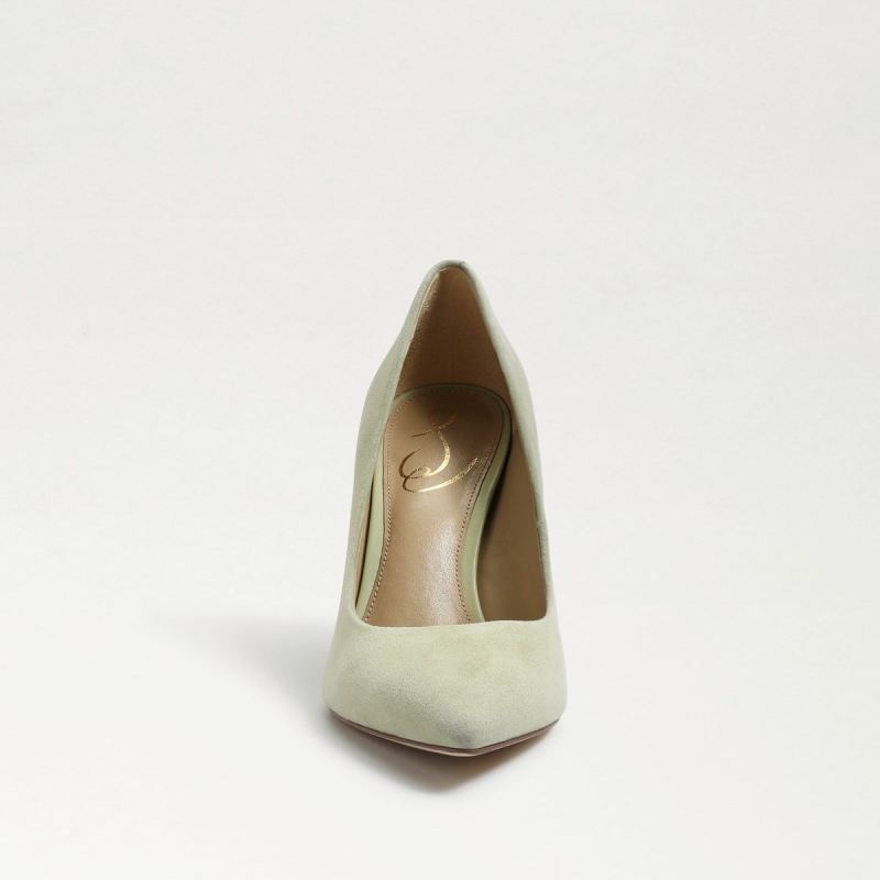 Sam Edelman Hazel Pointed Toe Heel-Pistachio Suede