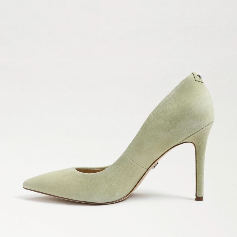 Sam Edelman Hazel Pointed Toe Heel-Pistachio Suede