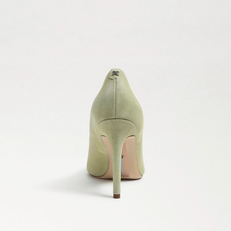 Sam Edelman Hazel Pointed Toe Heel-Pistachio Suede