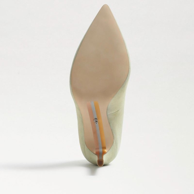 Sam Edelman Hazel Pointed Toe Heel-Pistachio Suede