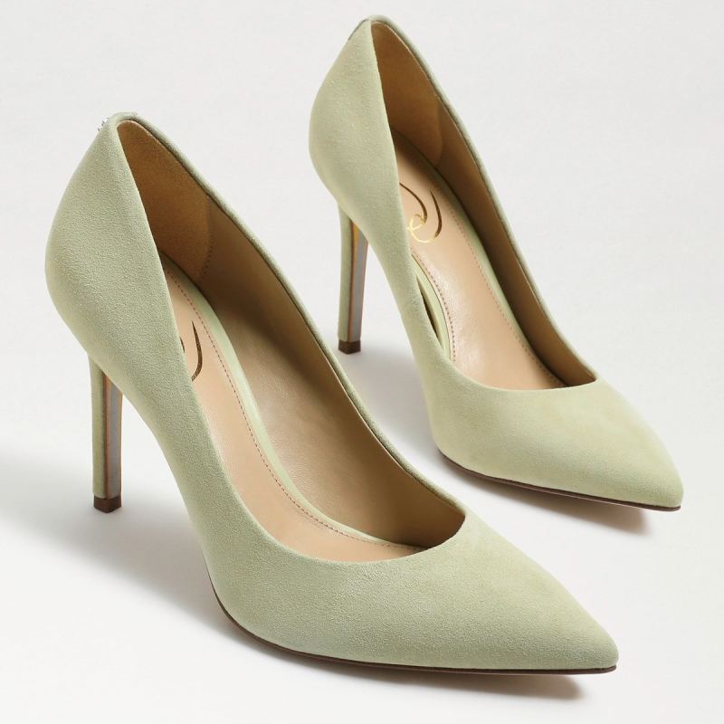 Sam Edelman Hazel Pointed Toe Heel-Pistachio Suede